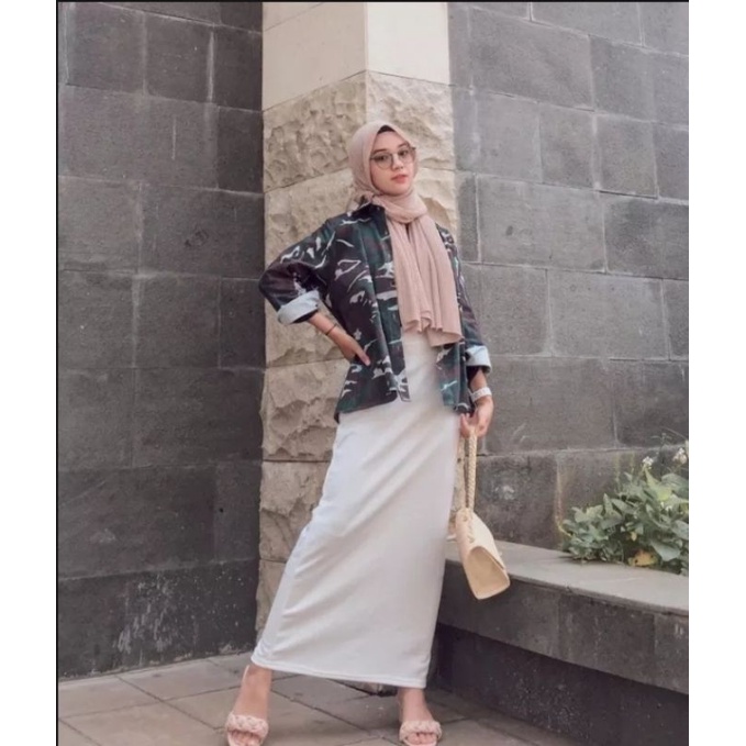 ROK SPAN PANJANG WANITA BELAHAN BELAKANG ROK SPAN SCUBA