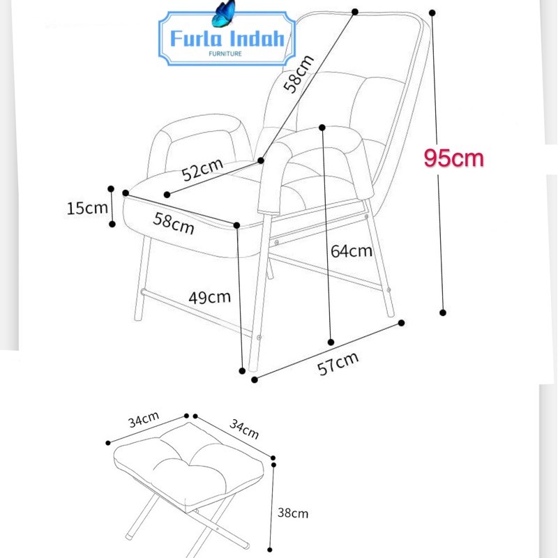 kursi santai lipat kursi kantor kursi serbaguna kursi Reclining TYPE 58#