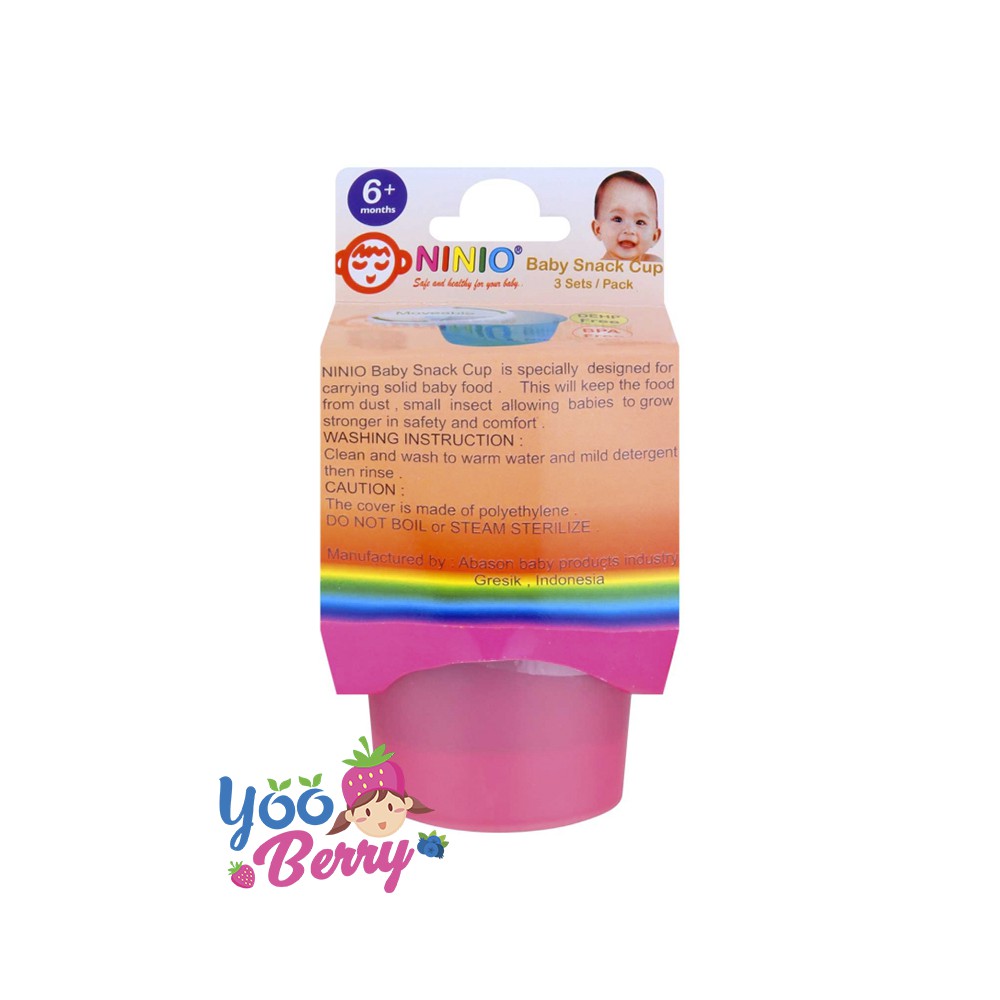 Ninio 3 Pc Snack Cup Wadah Cemilan Bayi Berry Mart