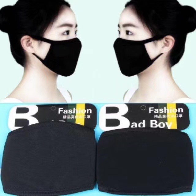 masker katun halus motif korea cowok jewek tebal 3ply bisa cuci original import