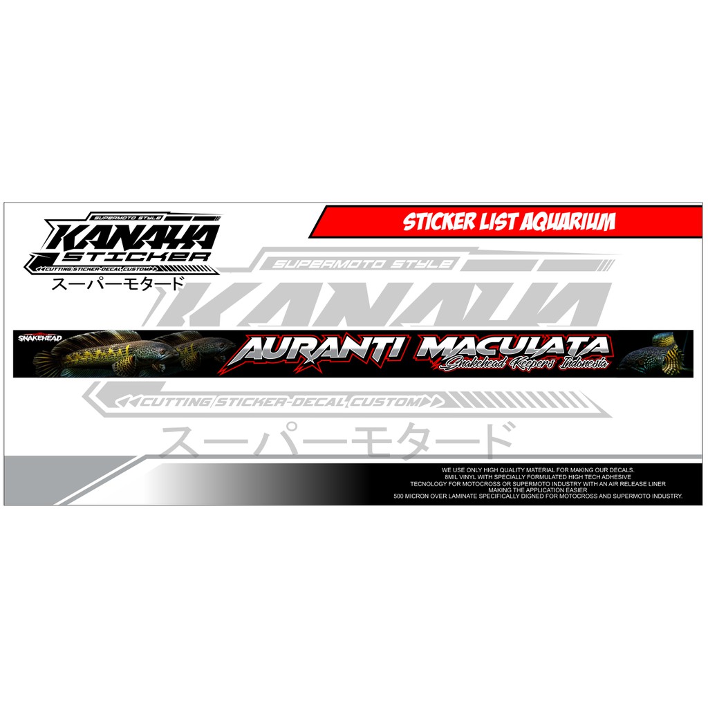 Stiker Sticker List Aquarium  Channa Auranti Maculata / Stiker Akuarium Channa - omensticker
