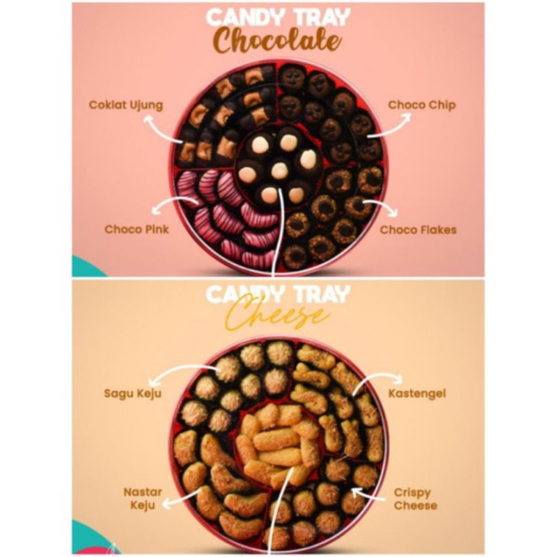 KUE KERING LEBARAN CANDY TRAY JNC COOKIES (CHEESE/CHOCOLATE)