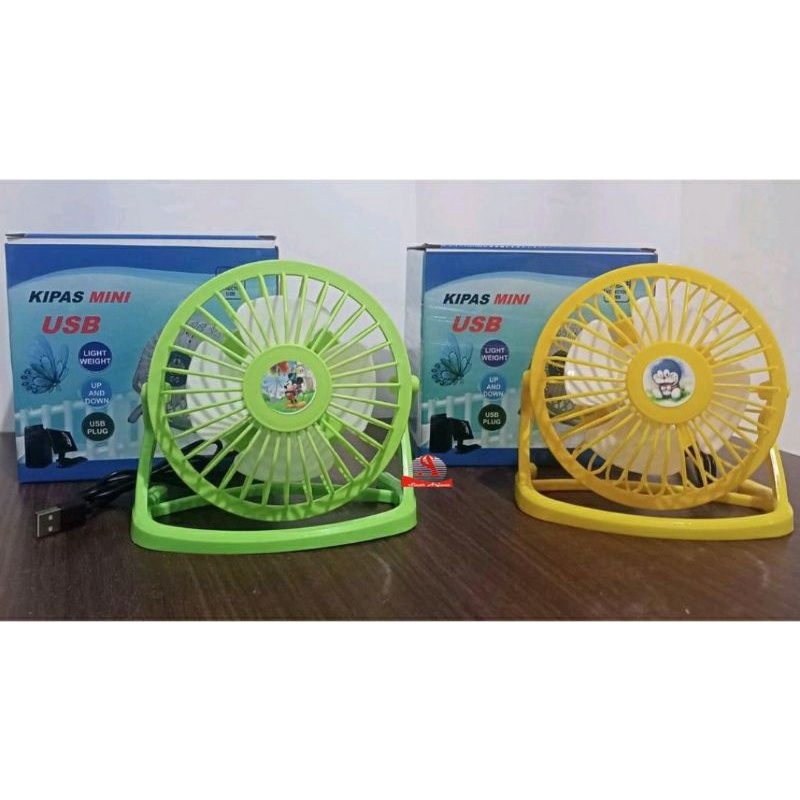 KIPAS ANGIN USB MINI FAN DUDUK MEJA PORTABLE