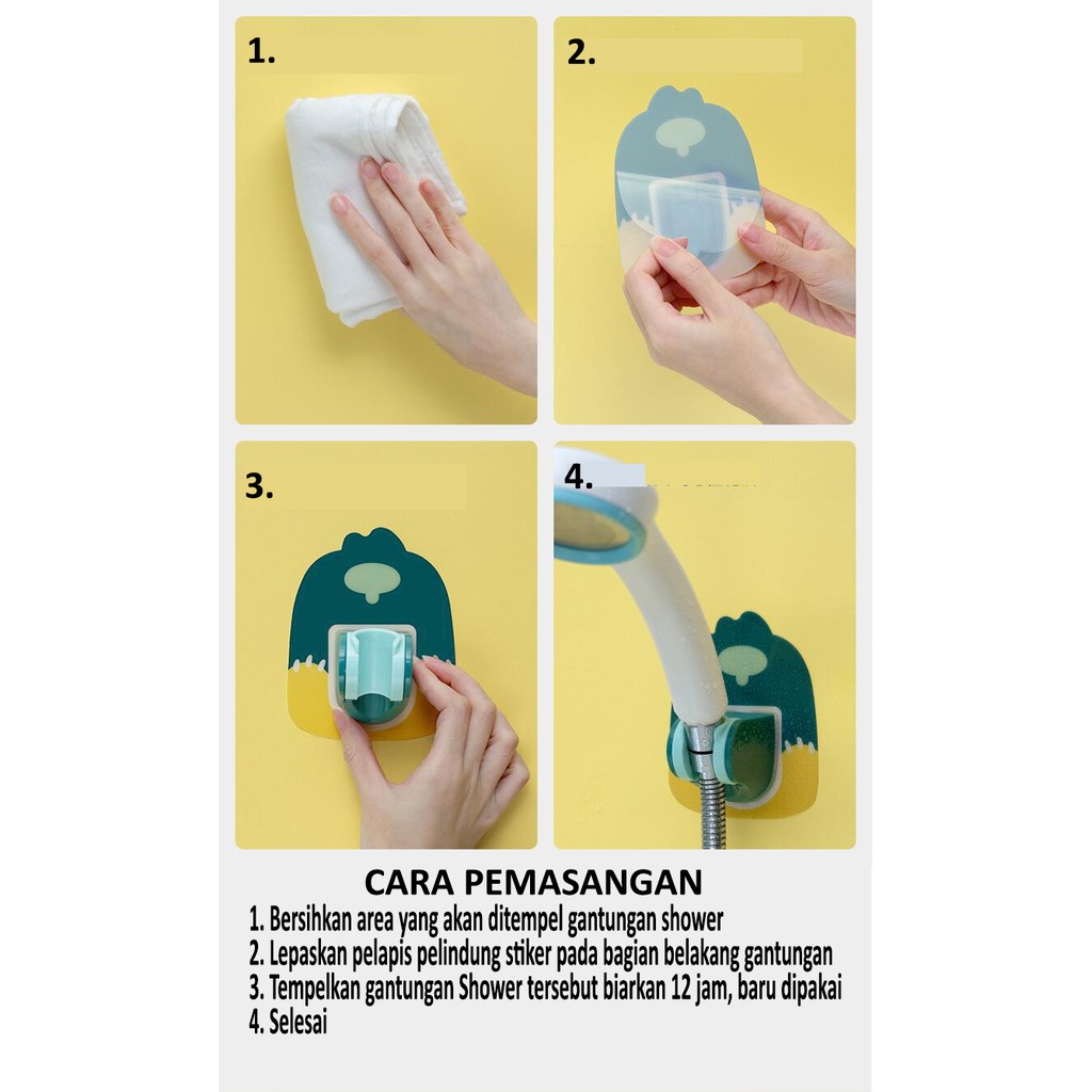 Gantungan/Hanger/Dudukan Shower Tempel Waterproof Tanpa Bor