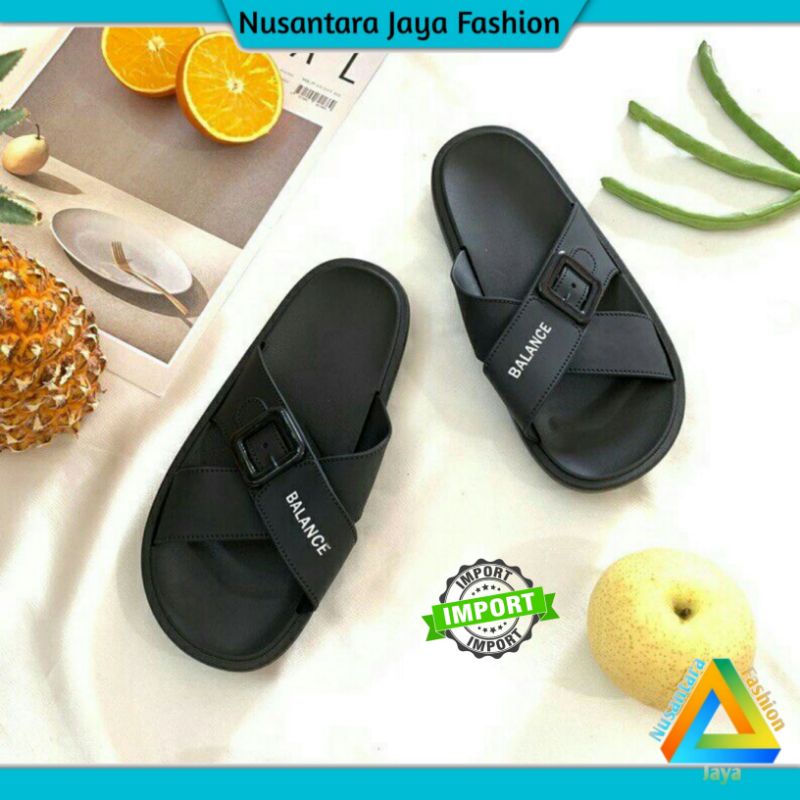 ⚡4.4 TERLARIS⚡Sandal Jelly Wanita - Sendal Wanita Kekinian - Sandal Balance 1969 X1C-Hitam