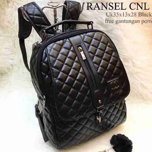 RANSEL CHANEL(TAS BAG,TAS FASHIN WANITA,TAS IMPORT,TAS RANSEL SEKOLAH) - Hitam terbaru dan murah