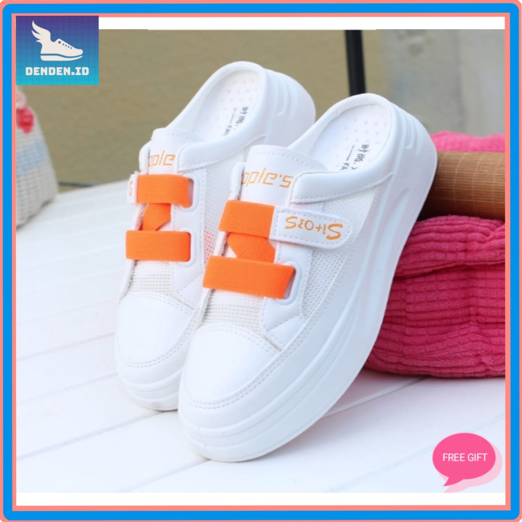 (DENDEN.ID) Sepatu Sandal Wanita Sneakers Wedges Slop Wanita DD1023