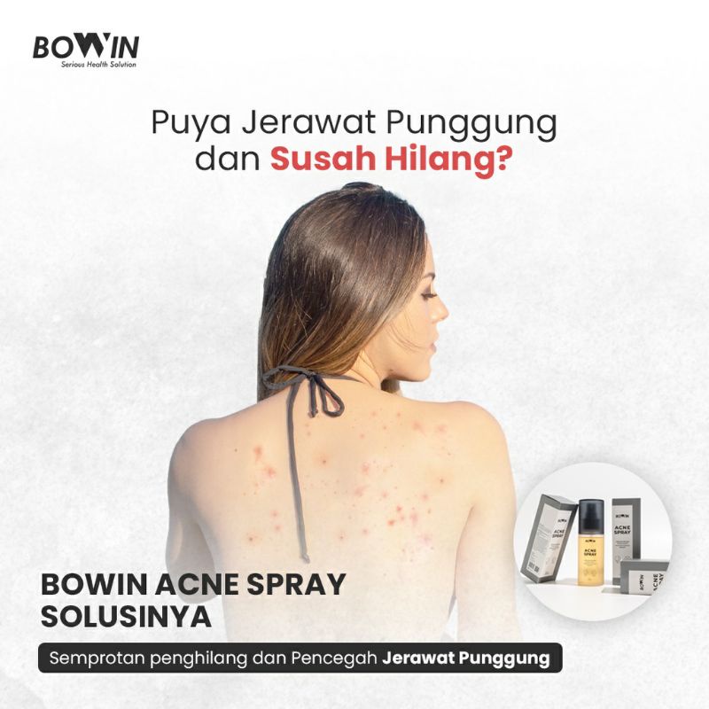 BOWIN Acne Spray ~ Obat Jerawat untuk Maskne, Back &amp; Chest Acne 75ml