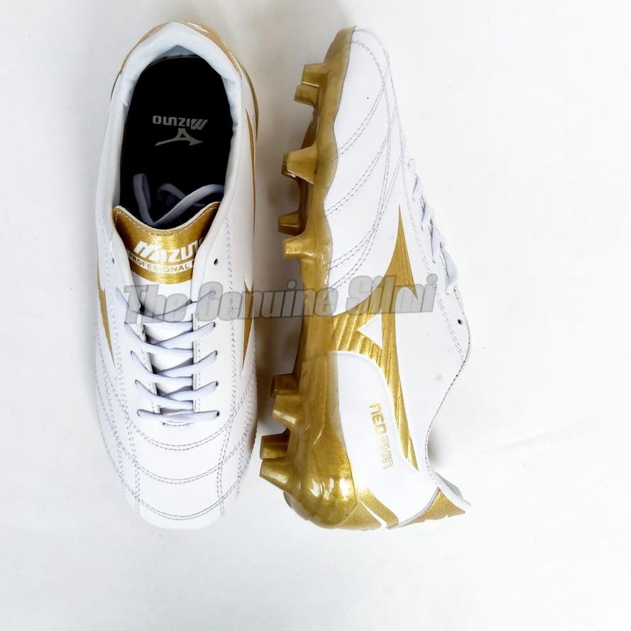 ✓ Sepatu Bola Mizuno Neo Shin FG White Gold Ter    Sepatu Bola Mizuno Original Recomend