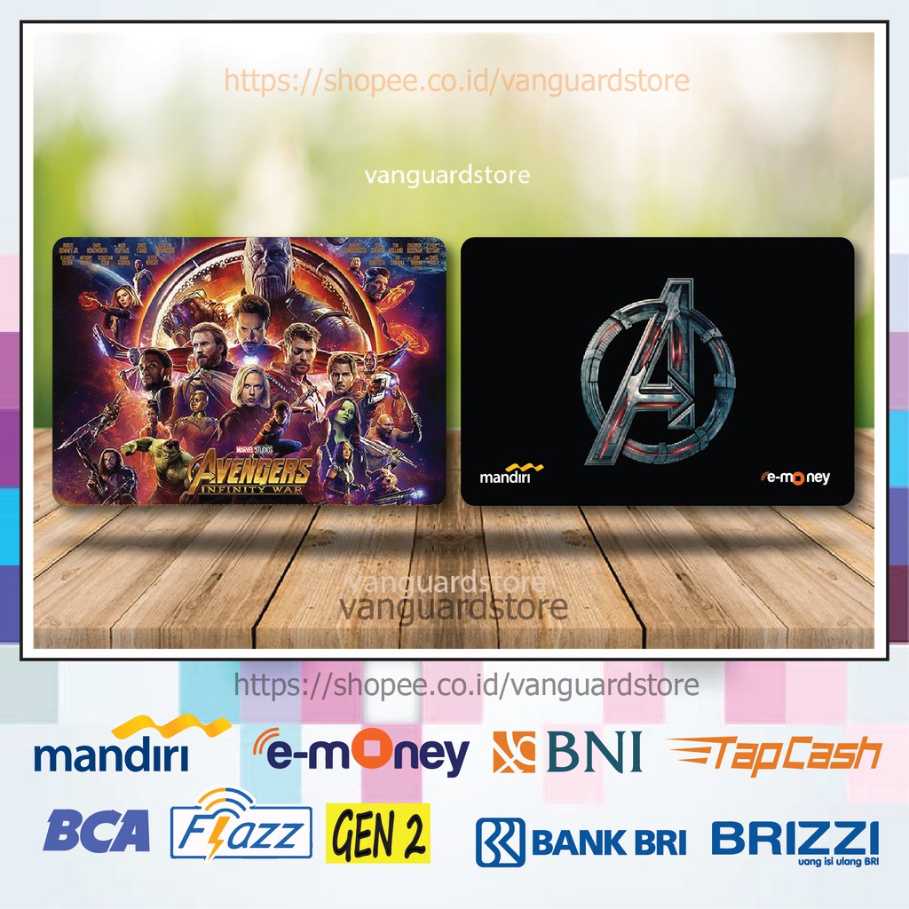 KARTU E MONEY E TOLL SUPERHERO AVENGERS ANIME 2 EMONEY MANDIRI FLAZZ BCA BNI TAPCASH BRIZZI-2 SISI