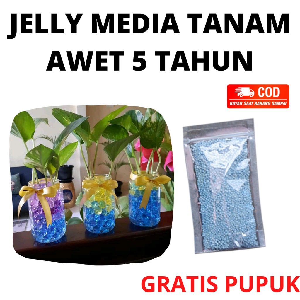 (COD) Jelly Farm Media Tanam Tanaman Hias Hidrogel Bunga Jeli Media Tanam Gratis Pupuk siap pakai