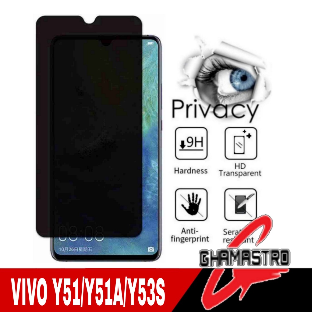 Tempered Glass VIVO Y53S Anti Spy Premium Screen Guard