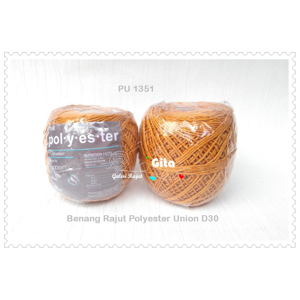 Benang Rajut Poly Kilap Union D30