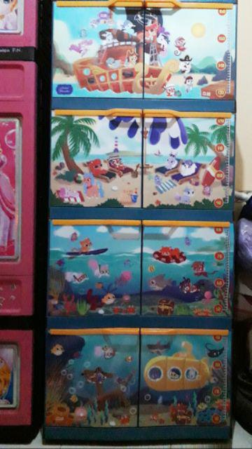 Lemari Plastik Boneka Besar Susun 4 Lemari Pakaian Boneka Besar/3dimensi  Susun 4 Karakter Anak Anak