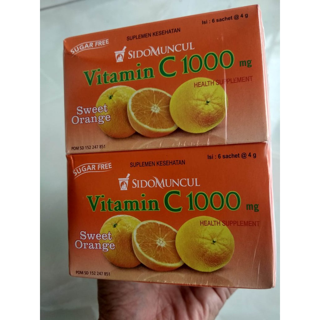 10 Box Vitamin C 1000 Mg Sidomuncul 60 Sachet Suplemen Daya Tahan Tubuh Shopee Indonesia