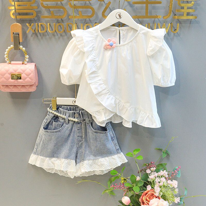 (LOLI-JKT) BS-272 SET ANAK CEWEK FREE BELT DAN HAIR TIE + CELANA JEANS SIZE 100-140