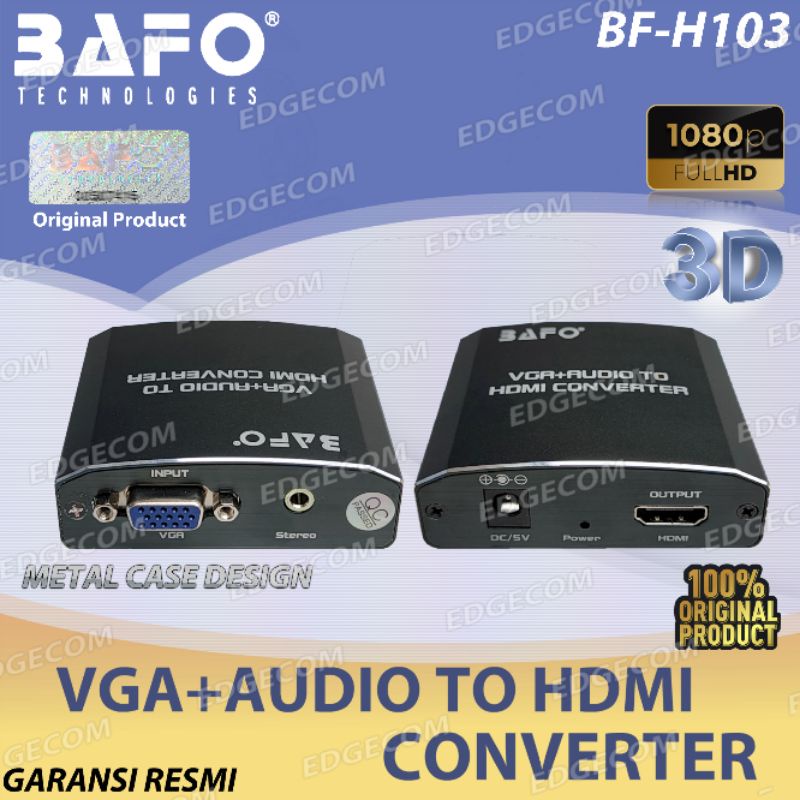 BAFO Konverter VGA TO HDMI With Audio BF-H103 ORIGINAL