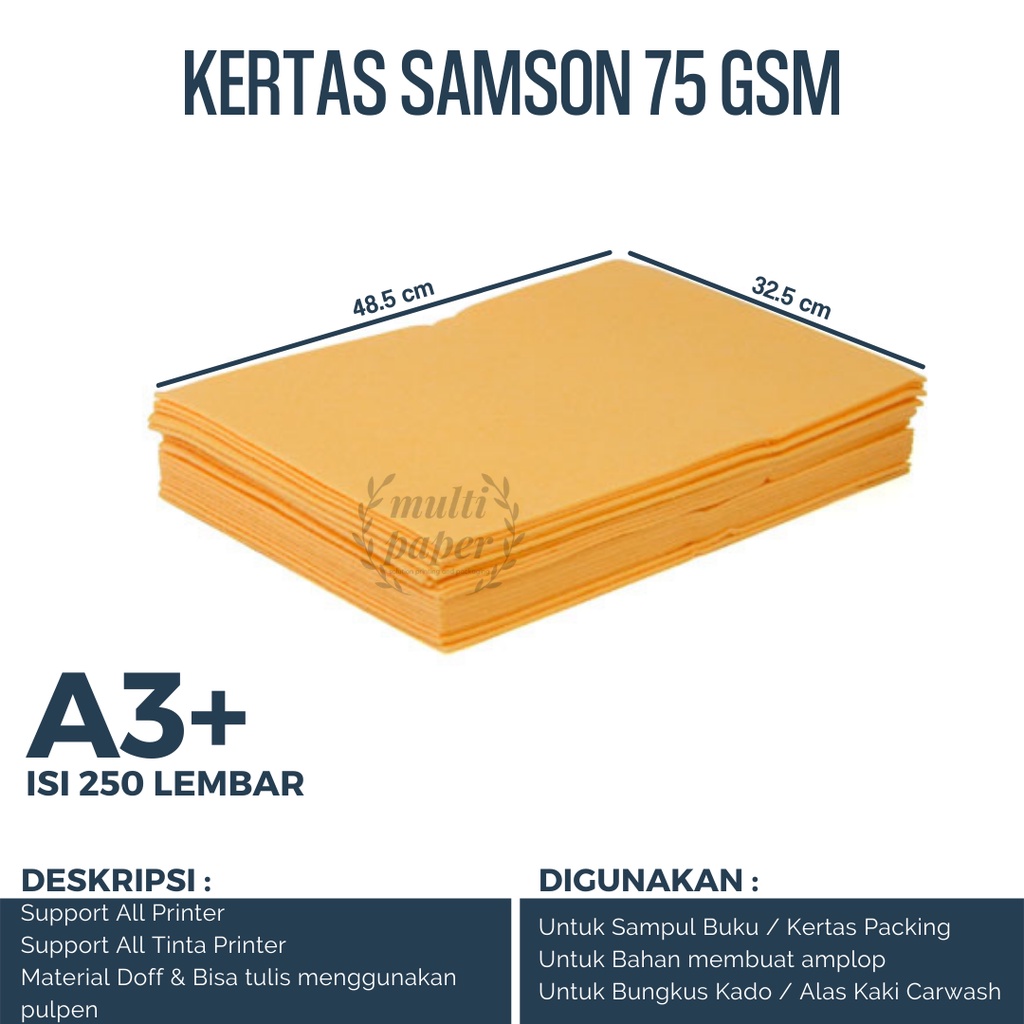 

Kertas A3 Plus Coklat Samson isi 250 lembar / Kertas Alas Kaki Cuci Mobil