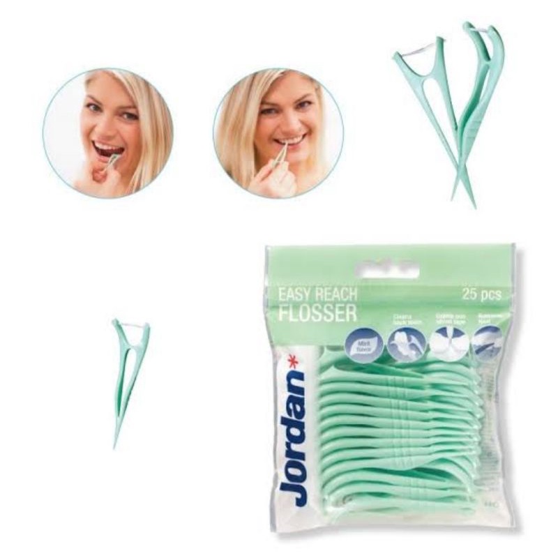 Jordan Easy Reach Flosser isi 25pcs Dental Floss Jordan