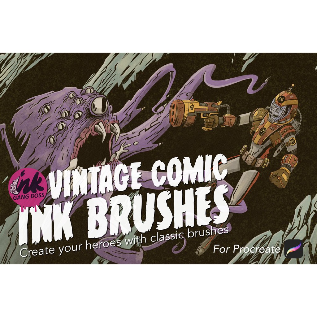 Procreate Brush - Procreate Vintage Comic Ink Brushes