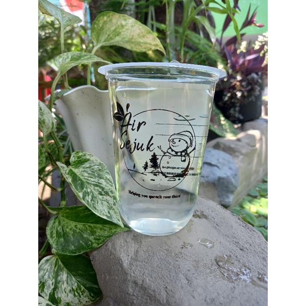 sablon gelas cup oval 16oz/ gelas cup oval plus sablon