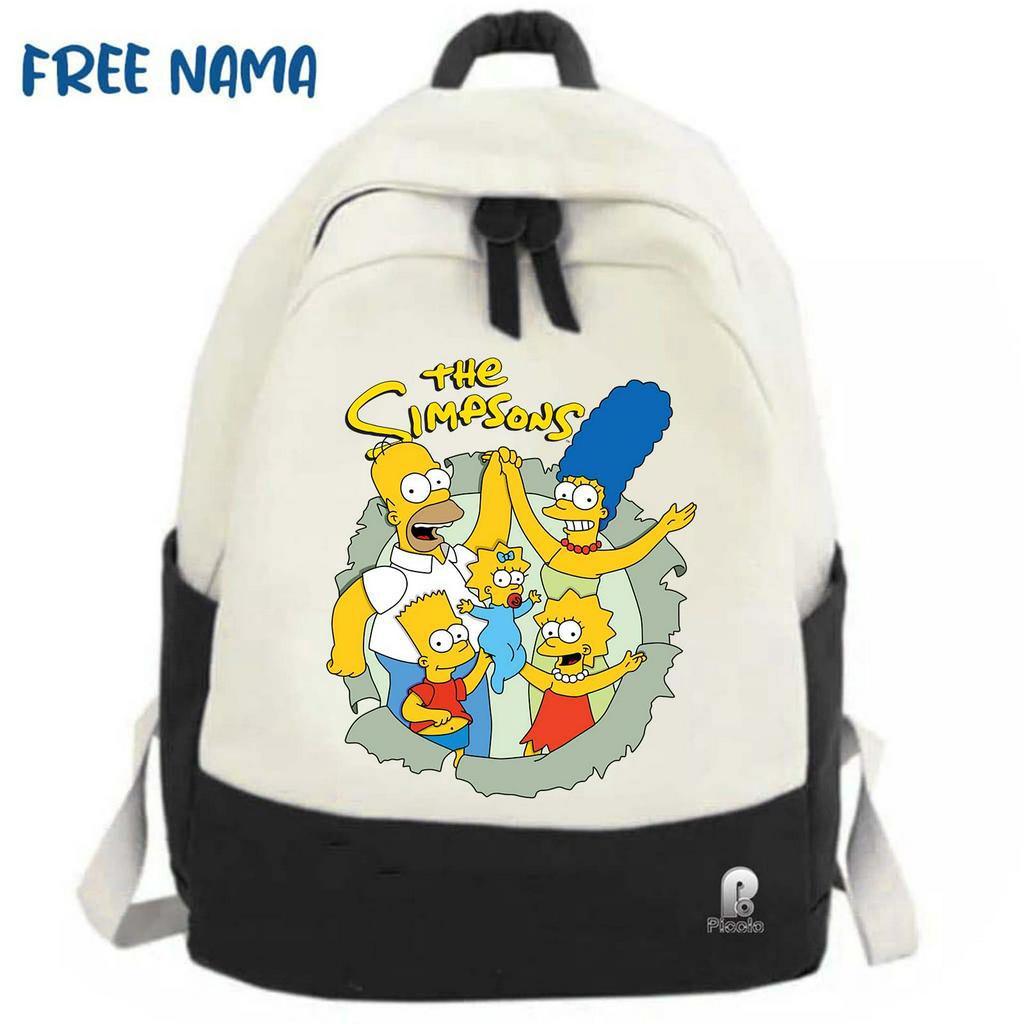 TAS RANSEL BACKPACK ANAK SEKOLAH MOTIF KARTUN THE SIMPSONS UNISEX (FREE NAMA)