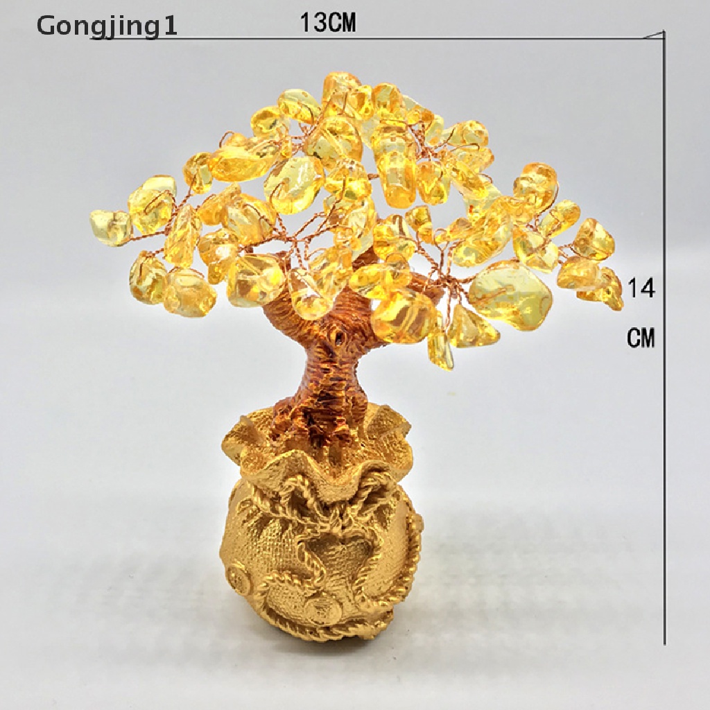 Gongjing1 Ornamen Uang Feng Shui Bonsai Kristal Natural