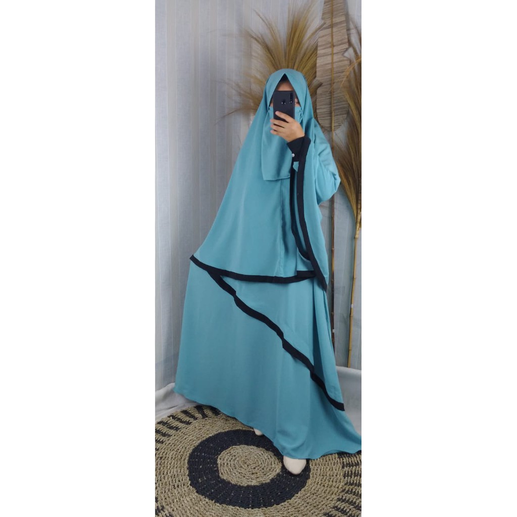 Gamis syari wolfis set cadar DEANA khimar syar'i niqob purdah niqobis muslimah fashion jilbab masker