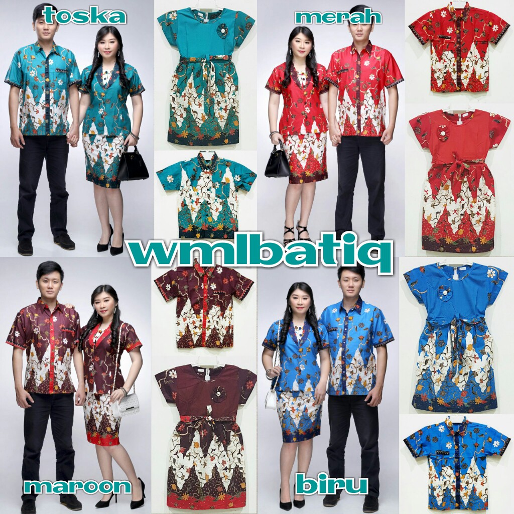 SARIMBIT COUPLE BATIK KELUARGA/FAMILY ROK N BLUS WANITA ALENA ZIGZAG