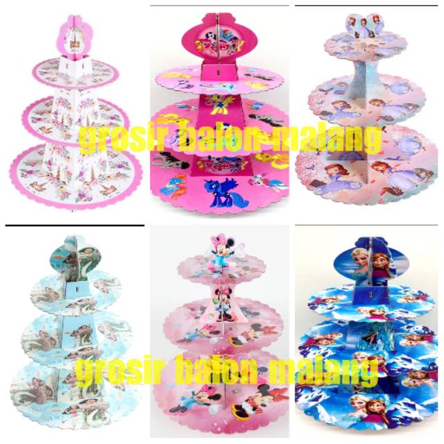 Standing cake/cupcake tier/tatakan kue unicorn/pony/sofia/minnie