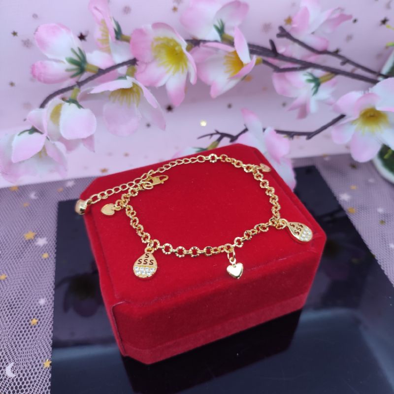 Gelang tangan Dewasa wanita rantai xuping Perhiasan lapis emas COD