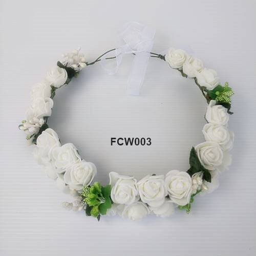 [STOK TERBATAS] FLOWER CROWN AKSESORIS PESTA HAIRPIECE WEDDING PUTIH FCW003