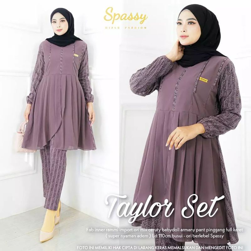 Cod Taylor Set/setelan celana/set tunik busui ld 110/gamis murah berkualitas/busana muslim terbaru/s