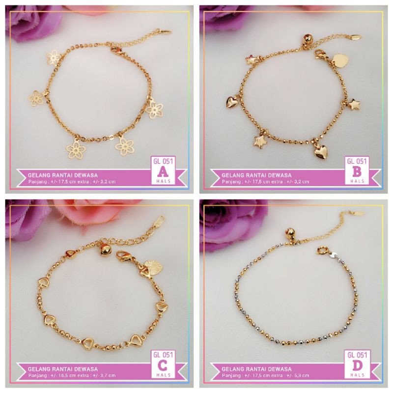 Xuping Perhiasan Lapis Emas Gelang Rantai Dewasa Remaja Lapis Emas Gold Gl051 Shopee Indonesia