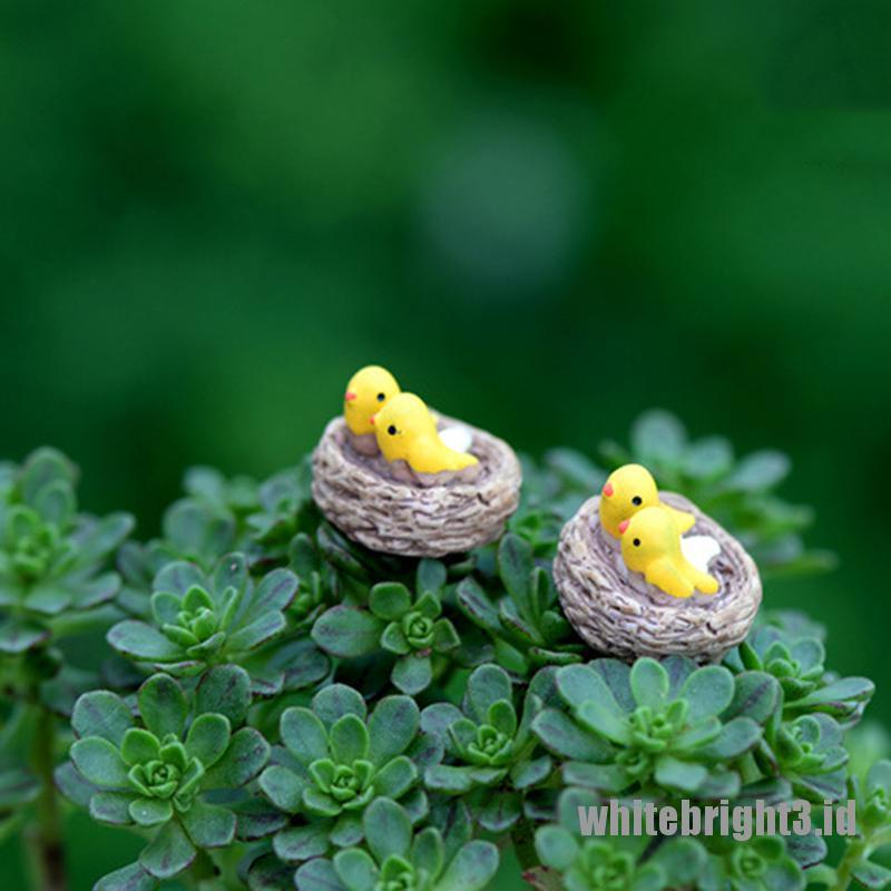 (white3) Miniatur Sarang Burung Bahan resin Untuk Dekorasi Rumah