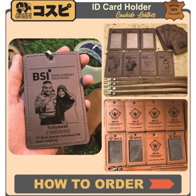

Office & Stationery | Document Organizer | Gantungan Id Card Kulit/Id Card Holder/Name Tag/Kartu Nama/Free Custom | Best Seller