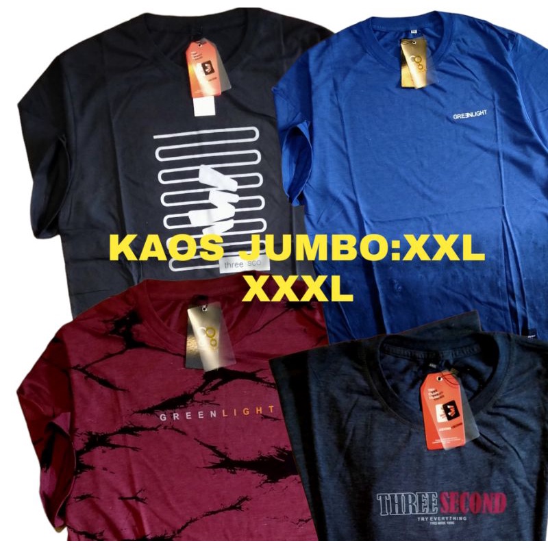 KAOS POLOS JUMBO XXL-XXXL BAJU POLOS PRIA DISTRO