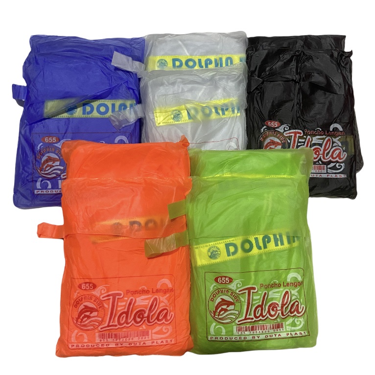 Jas Hujan Dewasa Terusan Poncho Lengan RC Idola Dolphin 655