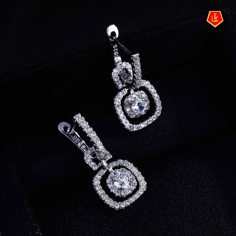 [Ready Stock]925 Silver Simple Classic Moissanite Stud Earrings