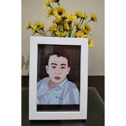 Lukisan wajah 5R Karikatur Vector Art Souvenir Kado