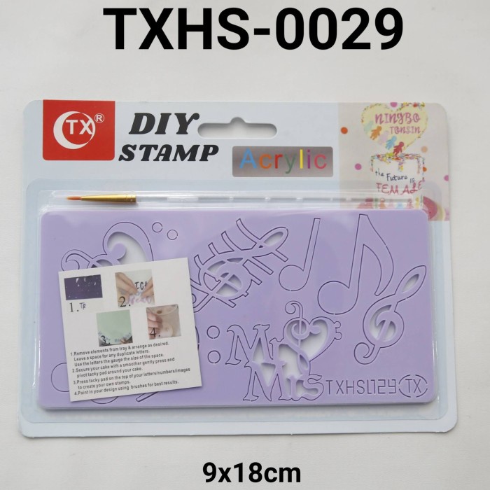 

TXHS-0029 CETAKAN FONDANT STAMP STEMPEL AKRILIK LAGU MUSIK NOT BALOK TERBARU