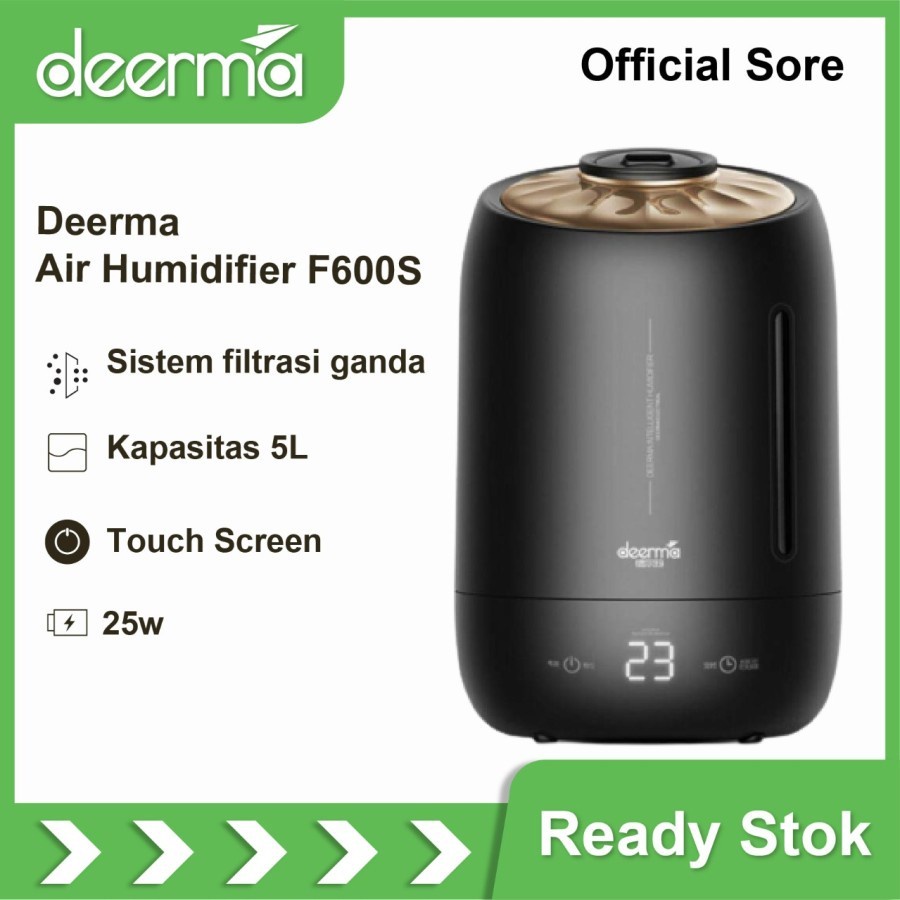 Deerma F600S 5L Humidifier Timing With Intelligent Touch Screen Black