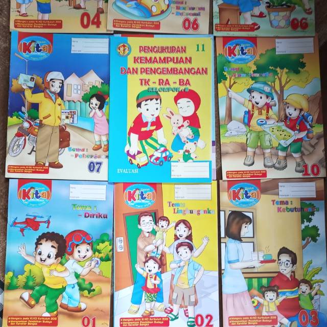 Buku belajar TK B & TK A & PAUD, mewarnai/ menulisLKS/majalah Kita 24 Halaman
