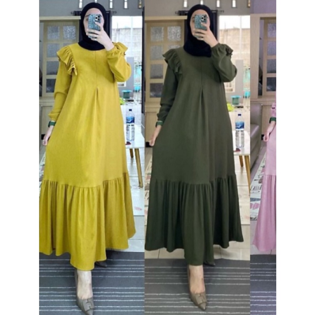 GAMIS IRINA dress lemonskin   jumbo TERBARU