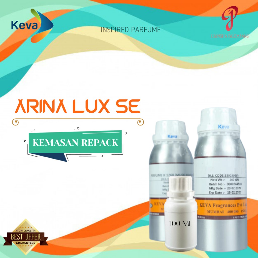 BIBIT PARFUM MURNI | ARINA LUX' SE | KEVA | REPACK | 100 ML