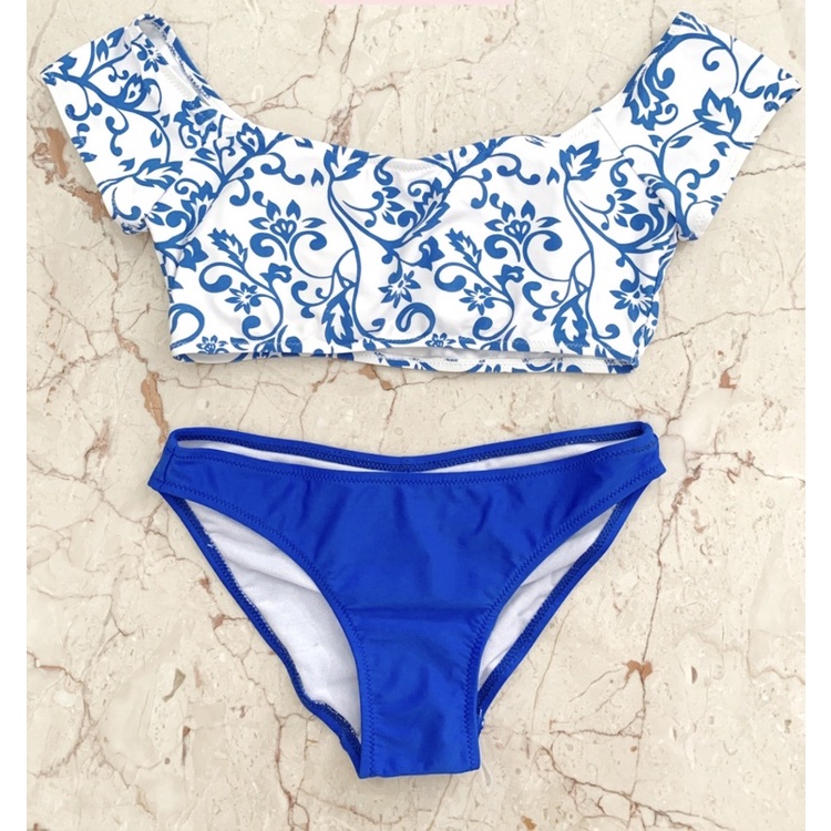 MAILOT - Off Shoulder Blue Bikini
