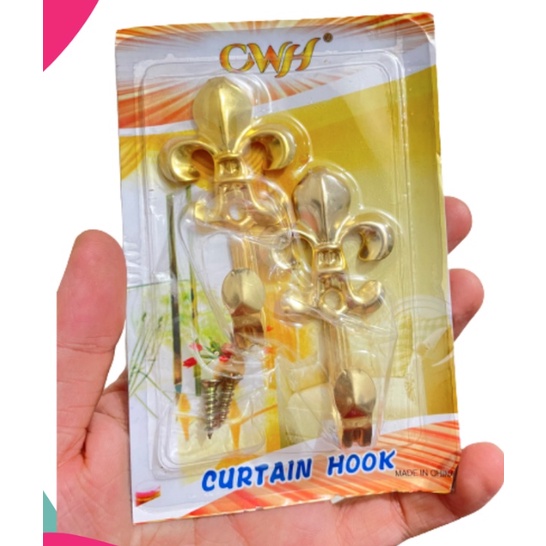 Cantolan Gorden Trisula Bahan Besi 1 pasang / Curtain Hook