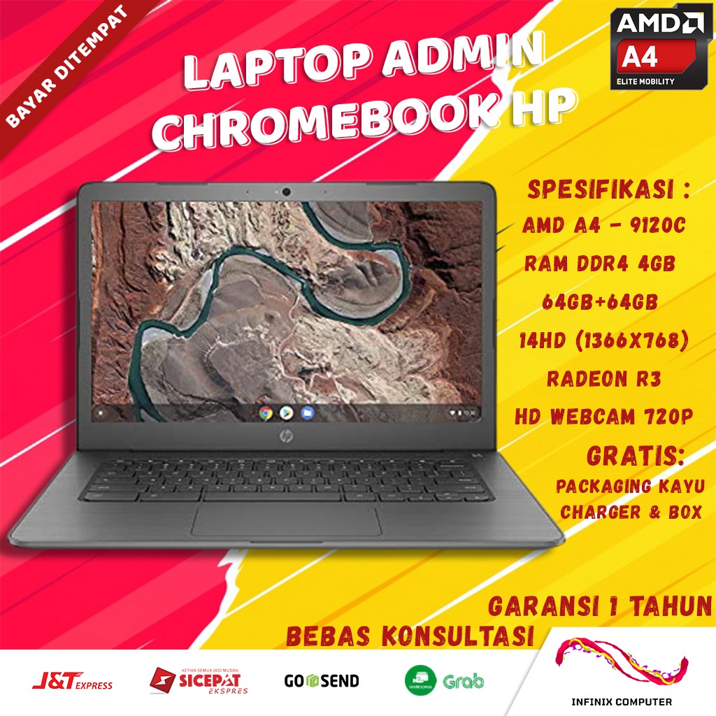 LAPTOP CHROMEBOOK HP AMD A4 9120C 4GB 128EMMC CHROME BOOK E122