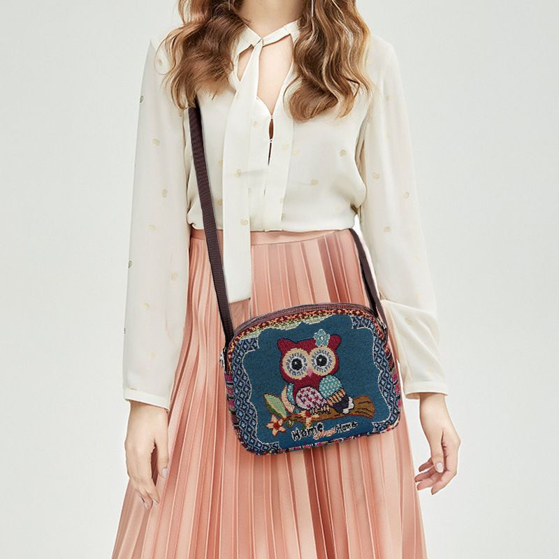 Tas sling bag - tas selempang thailand-tas gajh owl - selempang  kanvas