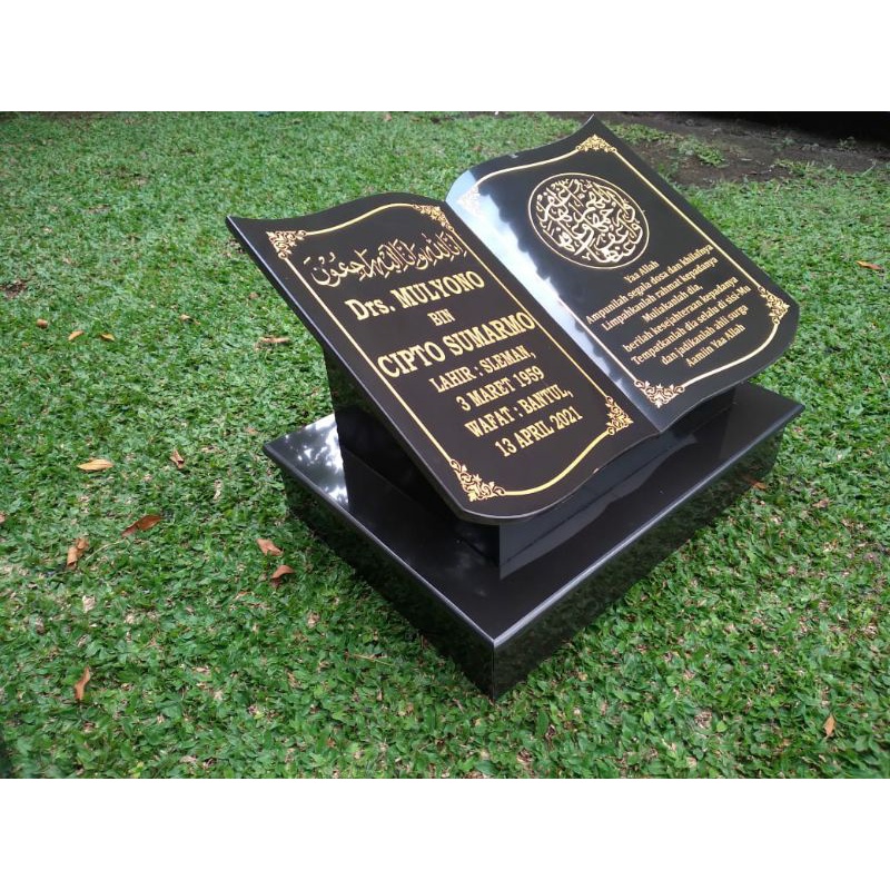 [GARANSI PECAH GANTI BARU ] NISAN MAKAM/KIJING MODEL BUKU MINIMALIS LENGKAP TINGGAL PASANG UK P40 X 